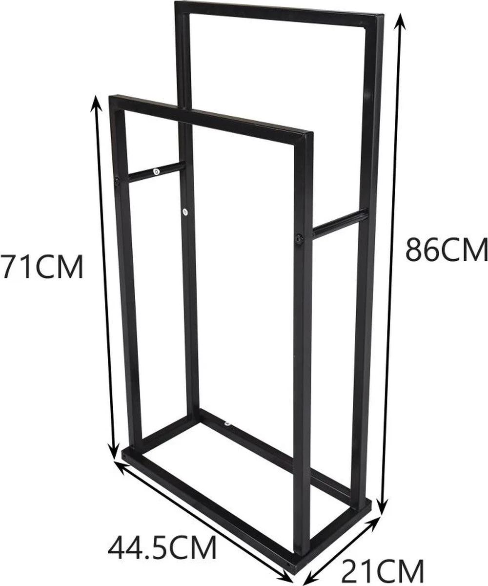 Handdoekrek Staand - Handdoek Houder - Badkamerrek - RVS - Hoogwaardige Kwaliteit 4 Handdoekrek Staand - Handdoek Houder - Badkamerrek - RVS - Hoogwaardige Kwaliteit - Afbeelding 2