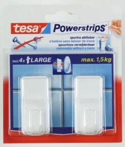 Tesa Powerstrips Haken Classic Large - Wit - 2 Stuks 19 Tesa Powerstrips Haken Classic Large - Wit - 2 Stuks -Badkamerartikelen Winkel 1022x1200