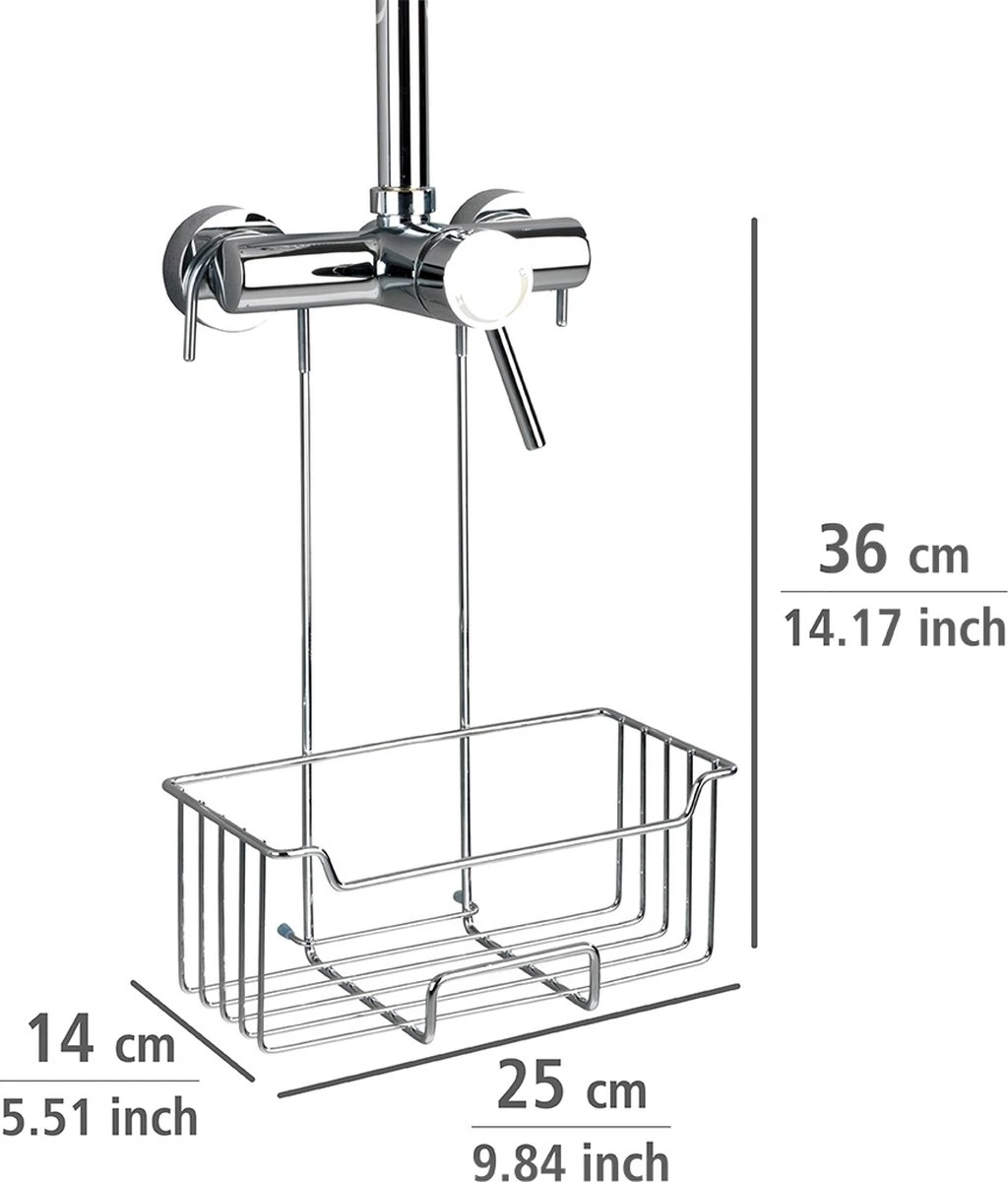 WENKO Doucherek Milo 25x36cm RVS Glanzend - Doucherek Zonder Boren - Doucherek Hangend 4 WENKO Doucherek Milo 25x36cm RVS Glanzend - Doucherek Zonder Boren - Doucherek Hangend - Afbeelding 2