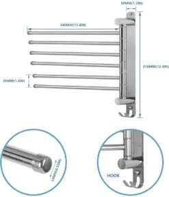 Handdokenrek Badkamer - Handdoekhouder RVS 180° Draaibare Badhanddoekhouder Met 6 Armen Zwenkarm Handdoekenrek Wandmontage Met Haken Badkamerhanddoekhouders Voor Badkamer, Keuken En Kledingkast - (WK 02123) 11 Handdokenrek Badkamer - Handdoekhouder RVS 180° Draaibare Badhanddoekhouder Met 6 Armen Zwenkarm Handdoekenrek Wandmontage Met Haken Badkamerhanddoekhouders Voor Badkamer, Keuken En Kledingkast - (WK 02123) -Badkamerartikelen Winkel 1034x1200 1