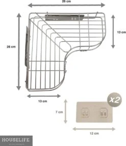 Doucherek Zonder Boren - RVS - Zelfklevend Doucherekje - Hangend – Hoek – Inclusief 2 Muurstickers -Badkamerartikelen Winkel 1035x1200 3