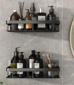 Merkloos Jawes- Wandrek- Zwart- 1stuk- Doucherek- Zonder Te Boren- Wandrek Zonder Boren- Wandrekje -Badkamerartikelen Winkel 1052x1200 1