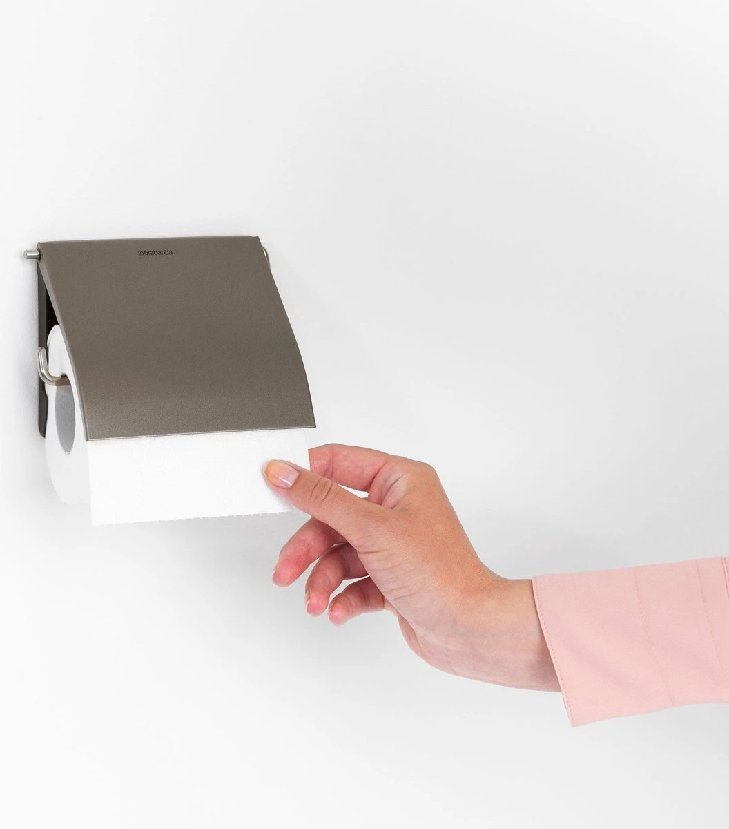 Brabantia ReNew WC Rolhouder - Met Klep - Platinum 7 Brabantia ReNew WC Rolhouder - Met Klep - Platinum - Afbeelding 5