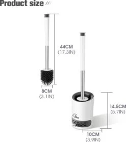 Fleau Luxe WC Borstel Met Houder - Siliconen Toiletborstel - Hygiënisch & Antibacterieel - Vrijstaand Of Hangend - Wit -Badkamerartikelen Winkel 1066x1200