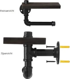 Merkloos Toiletrolhouder Met Telefoonplankje – Plankje - Toiletpapier - Zwart - WC Rolhouder – Badkamer Accesoires – Telefoonhouder -Badkamerartikelen Winkel 1067x1200