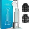 EDELHAND© Toiletpapierhouder Staand Als Toiletset [met GRATIS Toiletborstel] - Roestvrijstalen Toiletpapierhouder Staand Met Toiletborstel En Toiletpapieropslag - Toiletset Met Dienblad -Badkamerartikelen Winkel 1114x1200