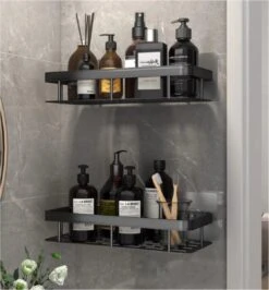 Merkloos Jawes- Wandrek- Zwart- 1stuk- Doucherek- Zonder Te Boren- Wandrek Zonder Boren- Wandrekje -Badkamerartikelen Winkel 1115x1200 1