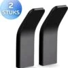 Ragnal® Zelfklevende Handdoekhaakjes RVS– Handdoekhouder- Handdoekhaak - Set Van 2 - Zwarte Handdoekhaken – Wandhaken - Waterbestendig - Handdoekhaakjes - Ophanghaken - Handdoekhaken - 3M Plakstrip - Zwarte Handdoekhaakjes - Mat Zwart -Badkamerartikelen Winkel 1123x1200