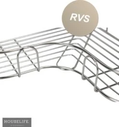 Doucherek Zonder Boren - RVS - Zelfklevend Doucherekje - Hangend – Hoek – Inclusief 2 Muurstickers -Badkamerartikelen Winkel 1125x1200