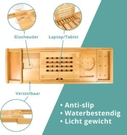 Regno Badplank Voor In Bad - Met Badkussen - Uitschuifbaar En Waterbestendig Badrek - IPad En Glashouder -Badkamerartikelen Winkel 1128x1200 3