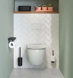 Tiger Carv - Toiletrolhouder Met Planchet - Zwart -Badkamerartikelen Winkel 1132x1200