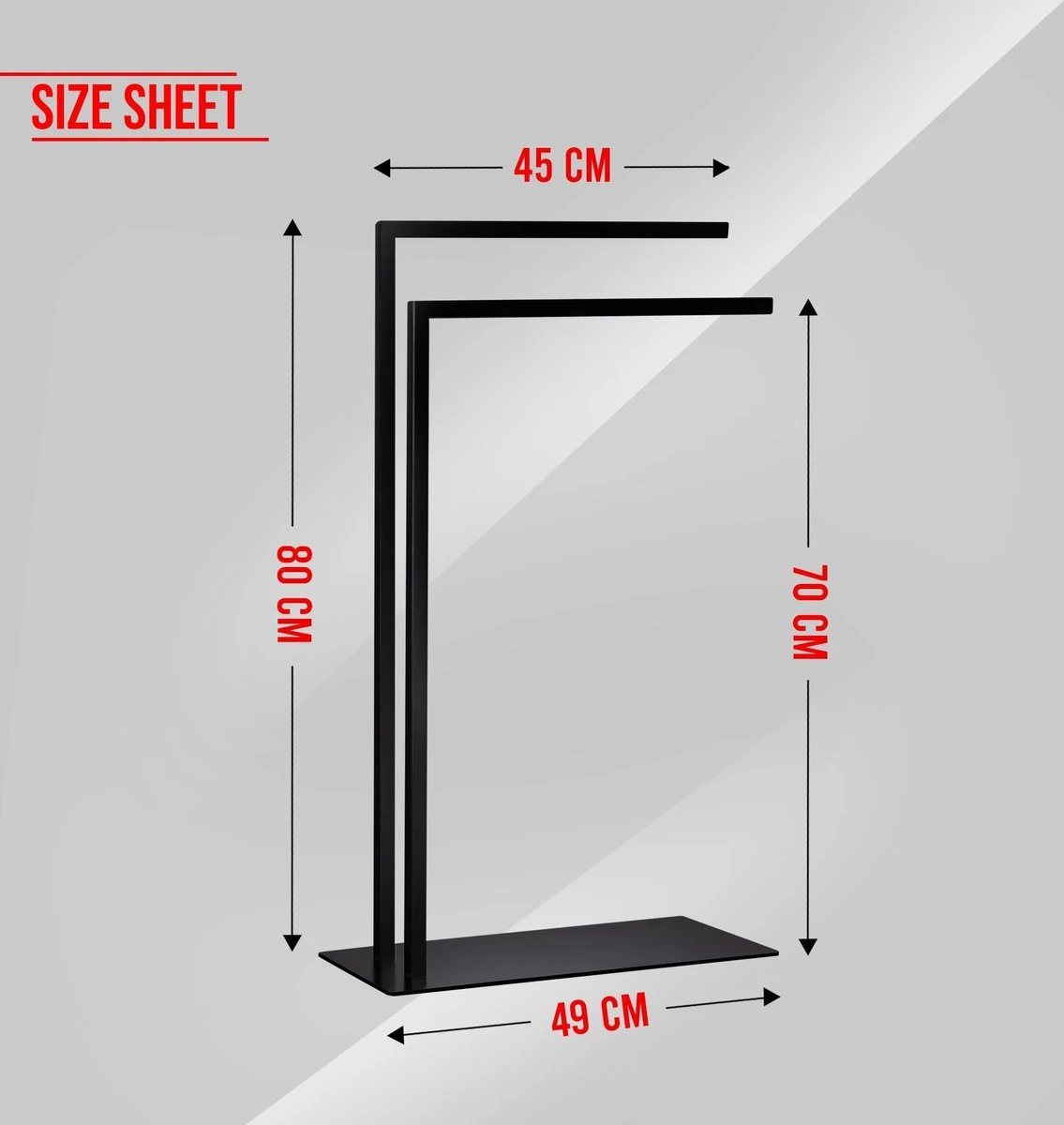 LOMAZOO Handdoekrek Badkamer Zwart - Handdoekenrek Badkamer - Handdoekhouder Staand Roma 4 LOMAZOO Handdoekrek Badkamer Zwart - Handdoekenrek Badkamer - Handdoekhouder Staand Roma - Afbeelding 2