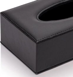 Merkloos Decopatent® Tissue Box Kunstleer - Tissues Tissuedoos - Luxe Doos Voor Servetten - Zakdoekjeshouder - Tissue Box Houder - Zwart -Badkamerartikelen Winkel 1135x1200 2