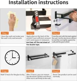 Merkloos Cgoods Handdoekrek Dubbele Stang Zonder Boren - Handdoekrek Badkamer - Handdoekhouder - Handdoekstang - 60CM -Badkamerartikelen Winkel 1140x1200 2