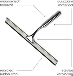 Aquafy Raamwisser RVS - Incl. Douchespons - Douchetrekker Voor Badkamer - Raamwisser Douche - Douchewisser RVS - Luxe Trekker Met Ophanghaak -Badkamerartikelen Winkel 1154x1200 2