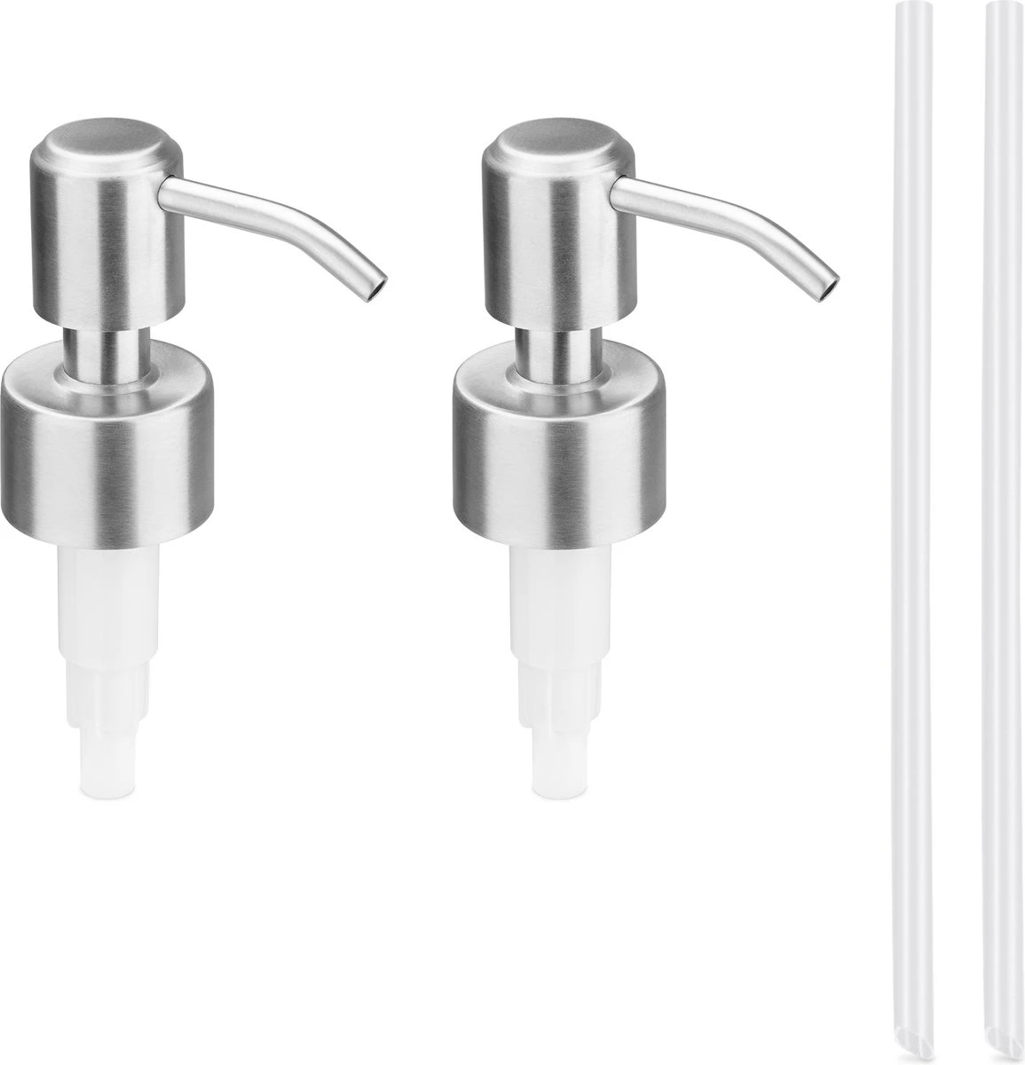 Navaris Roestvrijstalen Zeepdispenserkop Set X2 - Opschroefbare Pompkop Voor Flessen - 22-24 Mm Mondstuk Voor Vloeistof, Lotion - Zilverkleurig 3 Navaris Roestvrijstalen Zeepdispenserkop Set X2 - Opschroefbare Pompkop Voor Flessen - 22-24 Mm Mondstuk Voor Vloeistof, Lotion - Zilverkleurig