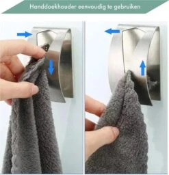 RVS Handdoekhouder 2 Stuks - Zelfklevend - Design Handdoek / Theedoek Klem - Handdoek Klem - Handdoek Haak -Badkamerartikelen Winkel 1160x1200