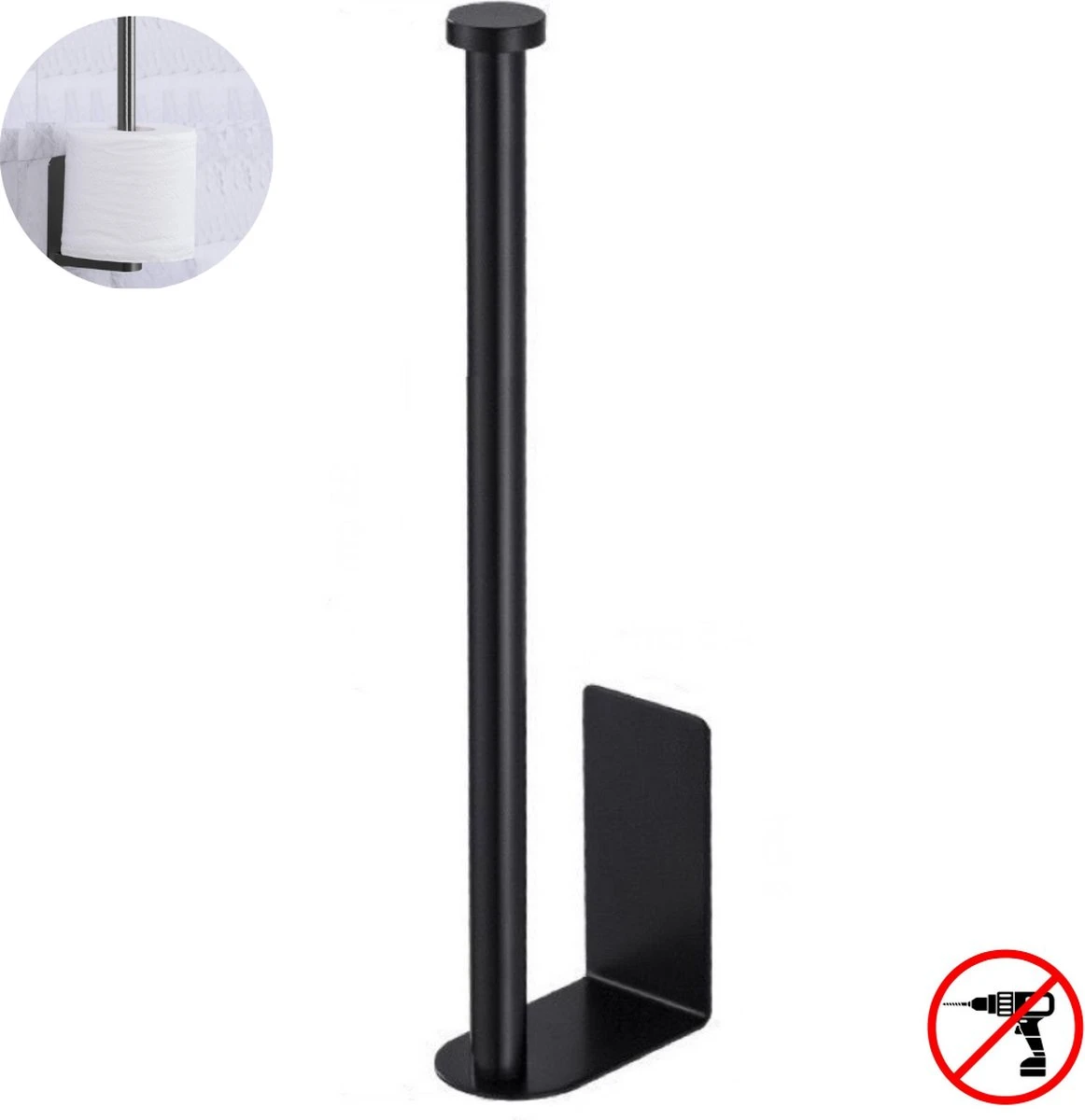 Wc Rolhouder Zonder Boren Toiletrolhouder Reserverolhouder 3 Rollen - Zwart - Badkamer Accessoires - RVS - Hangend 3 Wc Rolhouder Zonder Boren Toiletrolhouder Reserverolhouder 3 Rollen - Zwart - Badkamer Accessoires - RVS - Hangend