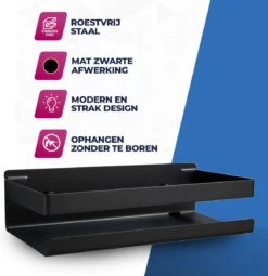 Roegaarden Doucherek Zonder Boren - Doucherekjes - Hangend - Zwart RVS - 23 CM -Badkamerartikelen Winkel 1162x1200 5