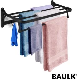 Baulk® - Droogrek – Handdoekrek – Droogrek Hangend – Inklapbaar - Badkamer – RVS – Zwart – Modern – Dutch Design -Badkamerartikelen Winkel 1172x1200 2