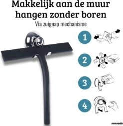 Mmoods Douchewisser Zwart - Douche Trekker Met Zuignap - Vloerwisser Badkamer - Vloertrekker RVS 12 Mmoods Douchewisser Zwart - Douche Trekker Met Zuignap - Vloerwisser Badkamer - Vloertrekker RVS -Badkamerartikelen Winkel 1172x1200 4