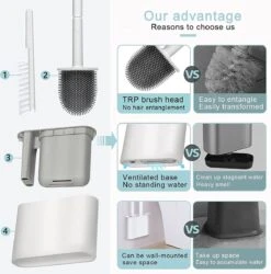 Merkloos WC Borstel Met Houder | WC Borstel | Vrijstaand | Flexibel | Wit | Inclusief Ophangsysteem En Gratis Borsteltje -Badkamerartikelen Winkel 1187x1200 5