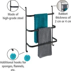 WENKO Handdoekhouder Irpinia 78x55cm Staal Zwart - Handdoekrek - Handdoekenrek Badkamer -Badkamerartikelen Winkel 1192x1200 1