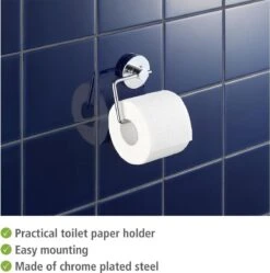WENKO Vacuum-Loc Toiletrolhouder Milazzo Chroom - WC Rolhouder - Bevestigen Zonder Boren -Badkamerartikelen Winkel 1192x1200