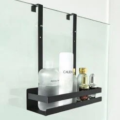 Doucherek Hangend - Ophangbaar Doucherek - Mat Zwart - Badkamerrek - Zonder Boren - Doucherek Aan Douchewand - Doucherekje -Badkamerartikelen Winkel 1195x1200 5