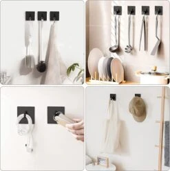 4x Zelfklevende Handdoekhaakjes Haakjes Ophanghaakjes Haken Zwart -Badkamerartikelen Winkel 1197x1200 2