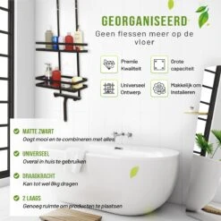 Doucherek Zonder Boren Inclusief Douchewisser - Aan Douchewand - Zwart - Ophangbaar - Zuignap - 2 Laags - Wiper - Shower Rack - Valentijnsdag Cadeau 17 Doucherek Zonder Boren Inclusief Douchewisser - Aan Douchewand - Zwart - Ophangbaar - Zuignap - 2 Laags - Wiper - Shower Rack - Valentijnsdag Cadeau -Badkamerartikelen Winkel 1198x1200 14
