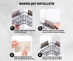 HouseLife™ Doucherek Zonder Boren - Zwart - Zelfklevend - Douchemand - Badkamer Doucherek – 30 Cm - Incl. 2 Sterke Muurstickers 18 HouseLife™ Doucherek Zonder Boren - Zwart - Zelfklevend - Douchemand - Badkamer Doucherek – 30 Cm - Incl. 2 Sterke Muurstickers -Badkamerartikelen Winkel 1200x1000 11