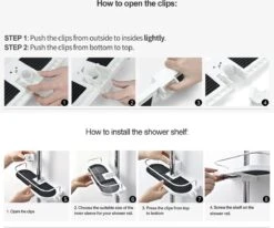 BOTC Doucherek - Zonder Boren - Doucherek Hangend – Badkamer Organizer – Douche Organizer - Doucherekje -Badkamerartikelen Winkel 1200x1003 1