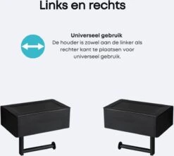 WC Rolhouder - Toiletrolhouder - Zwart - RVS - Zonder Boren - Met Plankje & Bakje - Inclusief Montagemateriaal - Toilet Accessoires - EJC Products 16 WC Rolhouder - Toiletrolhouder - Zwart - RVS - Zonder Boren - Met Plankje & Bakje - Inclusief Montagemateriaal - Toilet Accessoires - EJC Products -Badkamerartikelen Winkel 1200x1073