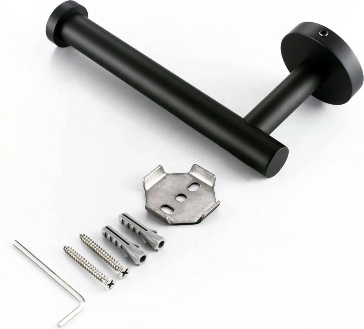 Design Toiletrolhouder - WC Rolhouder - RVS Mat Zwart - Incl. Schroeven 14 Design Toiletrolhouder - WC Rolhouder - RVS Mat Zwart - Incl. Schroeven - Afbeelding 12