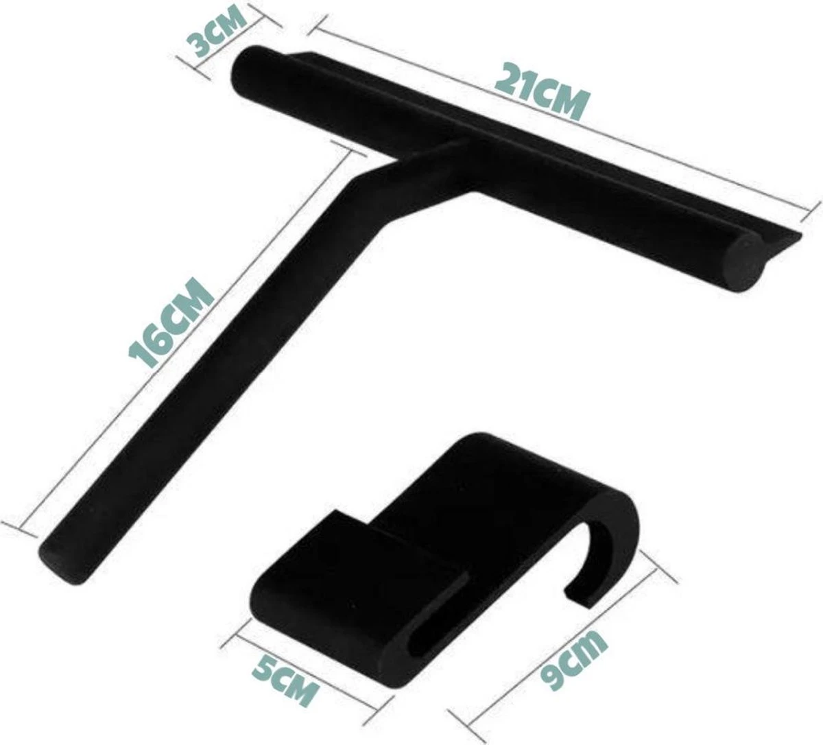 Merkloos Douchewisser Zwart Met Ophanghaak - Raamwisser - Douche Trekker - Badkamer Accessoires - Wisser Douche - Silicone Raamtrekker 5 Merkloos Douchewisser Zwart Met Ophanghaak - Raamwisser - Douche Trekker - Badkamer Accessoires - Wisser Douche - Silicone Raamtrekker - Afbeelding 3