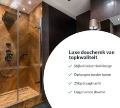Doucherek Zonder Boren – Badkamer Accessoires – Doucherekje – Douchemand – RVS – Hoekrek – Hangend – Zwart – 2 Stuks -Badkamerartikelen Winkel 1200x1087 6