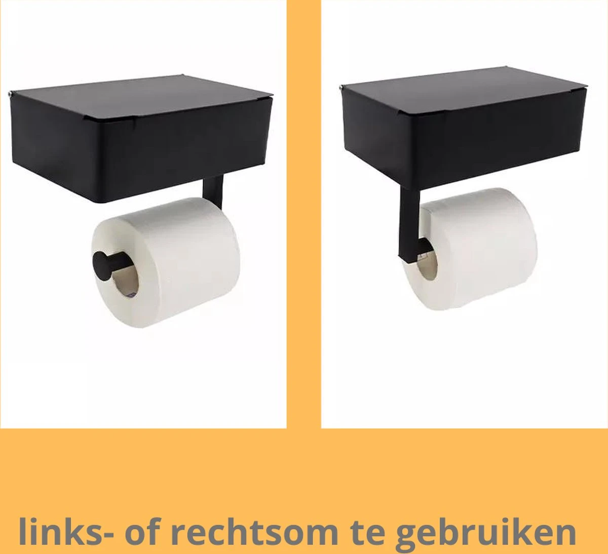 NIRAX WC Rolhouder – Toiletrolhouder - Zwart - RVS - Met Bakje Voor Vochtig Toiletpapier - Zonder Boren - Zelfklevend - Toilet Accessoires - Badkamer Accessoire - Toiletpapier Houder 6 NIRAX WC Rolhouder – Toiletrolhouder - Zwart - RVS - Met Bakje Voor Vochtig Toiletpapier - Zonder Boren - Zelfklevend - Toilet Accessoires - Badkamer Accessoire - Toiletpapier Houder - Afbeelding 4