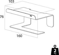 Tiger Colar - Toiletrolhouder Met Planchet - Zwart -Badkamerartikelen Winkel 1200x1104