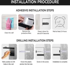 BOTC Toiletrolhouder Met Handdoekhaakjes - Toiletrolhouder - Toiletrolhouder - Zelfklevend / Boren / Zonder Boren - RVS - Zwart 15 BOTC Toiletrolhouder Met Handdoekhaakjes - Toiletrolhouder - Toiletrolhouder - Zelfklevend / Boren / Zonder Boren - RVS - Zwart -Badkamerartikelen Winkel 1200x1108 5