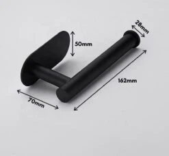 Toiletrolhouder Inclusief Handdoekhaak - Zonder Boren - Zelfklevend - Zwart - Staand -Badkamerartikelen Winkel 1200x1110