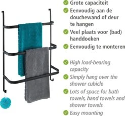 WENKO Handdoekhouder Irpinia 78x55cm Staal Zwart - Handdoekrek - Handdoekenrek Badkamer -Badkamerartikelen Winkel 1200x1113 1