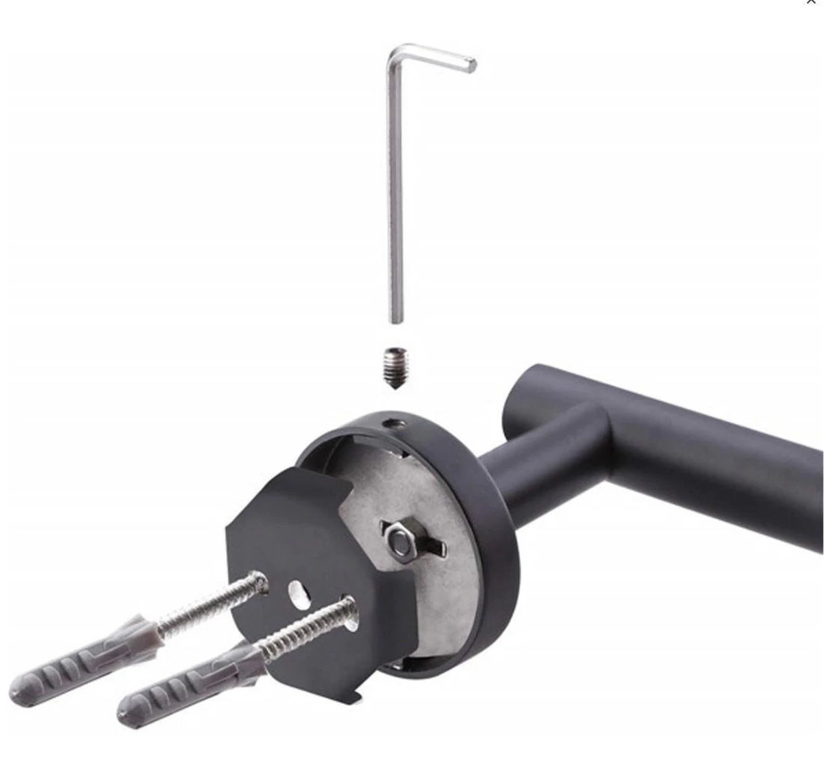 DesignX Toiletrolhouder Zwart - WC Rolhouder - Matte - Papier - Houder - Incl. Schroeven 8 DesignX Toiletrolhouder Zwart - WC Rolhouder - Matte - Papier - Houder - Incl. Schroeven - Afbeelding 6