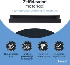 Sanics Handdoekrek Zwart 40 CM – Badkamer Of Keuken – Handdoekstang Zelfklevend – Handdoekhouder -Badkamerartikelen Winkel 1200x1116