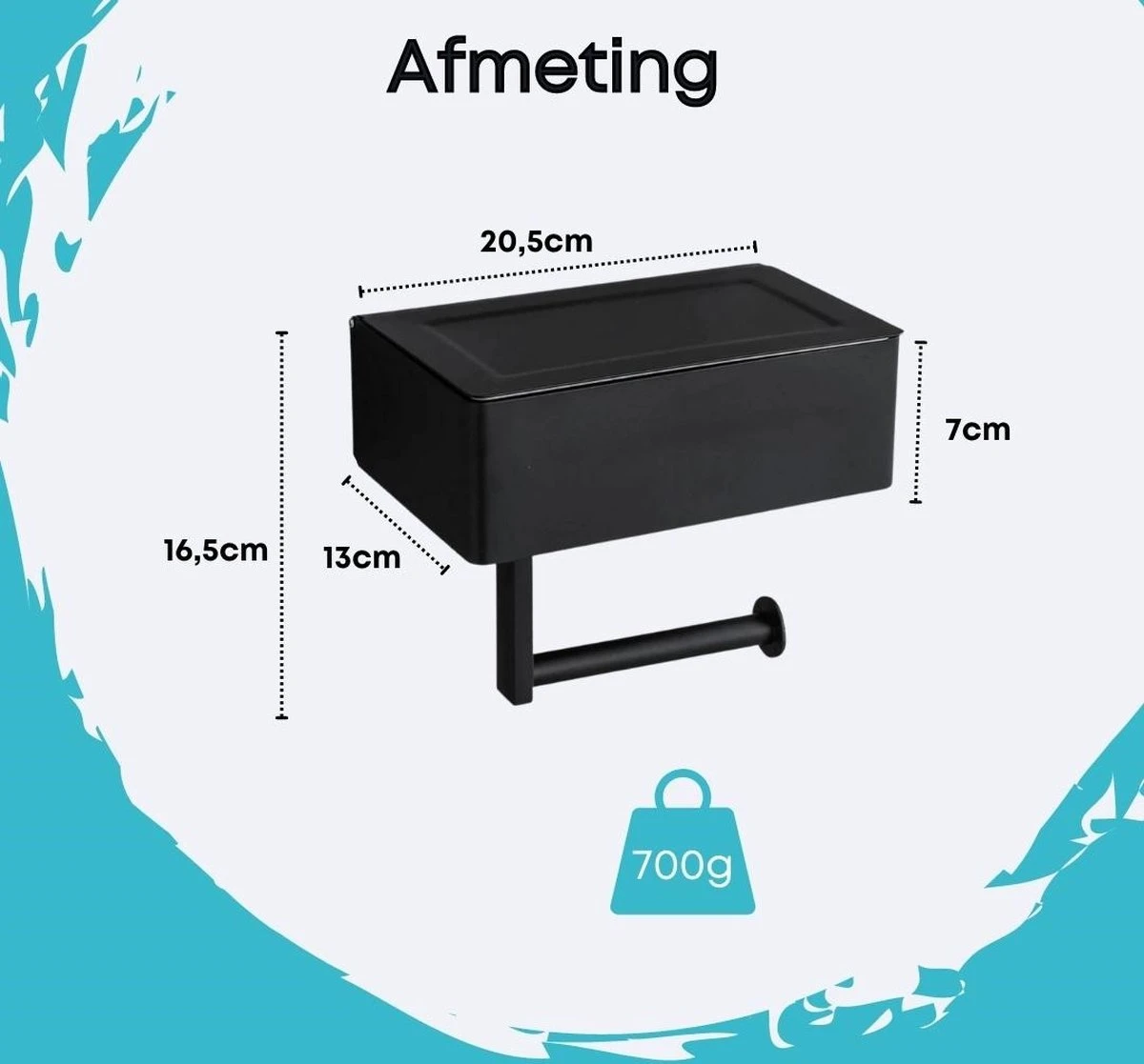 WC Rolhouder - Toiletrolhouder - Zwart - RVS - Zonder Boren - Met Plankje & Bakje - Inclusief Montagemateriaal - Toilet Accessoires - EJC Products 10 WC Rolhouder - Toiletrolhouder - Zwart - RVS - Zonder Boren - Met Plankje & Bakje - Inclusief Montagemateriaal - Toilet Accessoires - EJC Products - Afbeelding 8