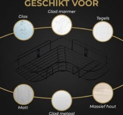 HGMD® Doucherek Zonder Boren - 1 Stuk - Zwart - Zelfklevend Doucherek –Badkamerrek - Badrek - Keukenrek - Doucherek Hangend – Badkamer Accessoires - Kruidenrek 12 HGMD® Doucherek Zonder Boren - 1 Stuk - Zwart - Zelfklevend Doucherek –Badkamerrek - Badrek - Keukenrek - Doucherek Hangend – Badkamer Accessoires - Kruidenrek -Badkamerartikelen Winkel 1200x1121 3