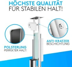 EDELHAND© Toiletpapierhouder Staand Als Toiletset [met GRATIS Toiletborstel] - Roestvrijstalen Toiletpapierhouder Staand Met Toiletborstel En Toiletpapieropslag - Toiletset Met Dienblad -Badkamerartikelen Winkel 1200x1126