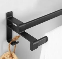 Merkloos Cgoods Handdoekrek Dubbele Stang Zonder Boren - Handdoekrek Badkamer - Handdoekhouder - Handdoekstang - 60CM -Badkamerartikelen Winkel 1200x1134 1