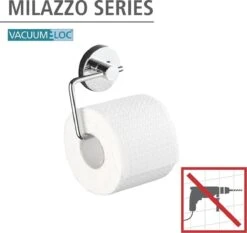 WENKO Vacuum-Loc Toiletrolhouder Milazzo Chroom - WC Rolhouder - Bevestigen Zonder Boren -Badkamerartikelen Winkel 1200x1134