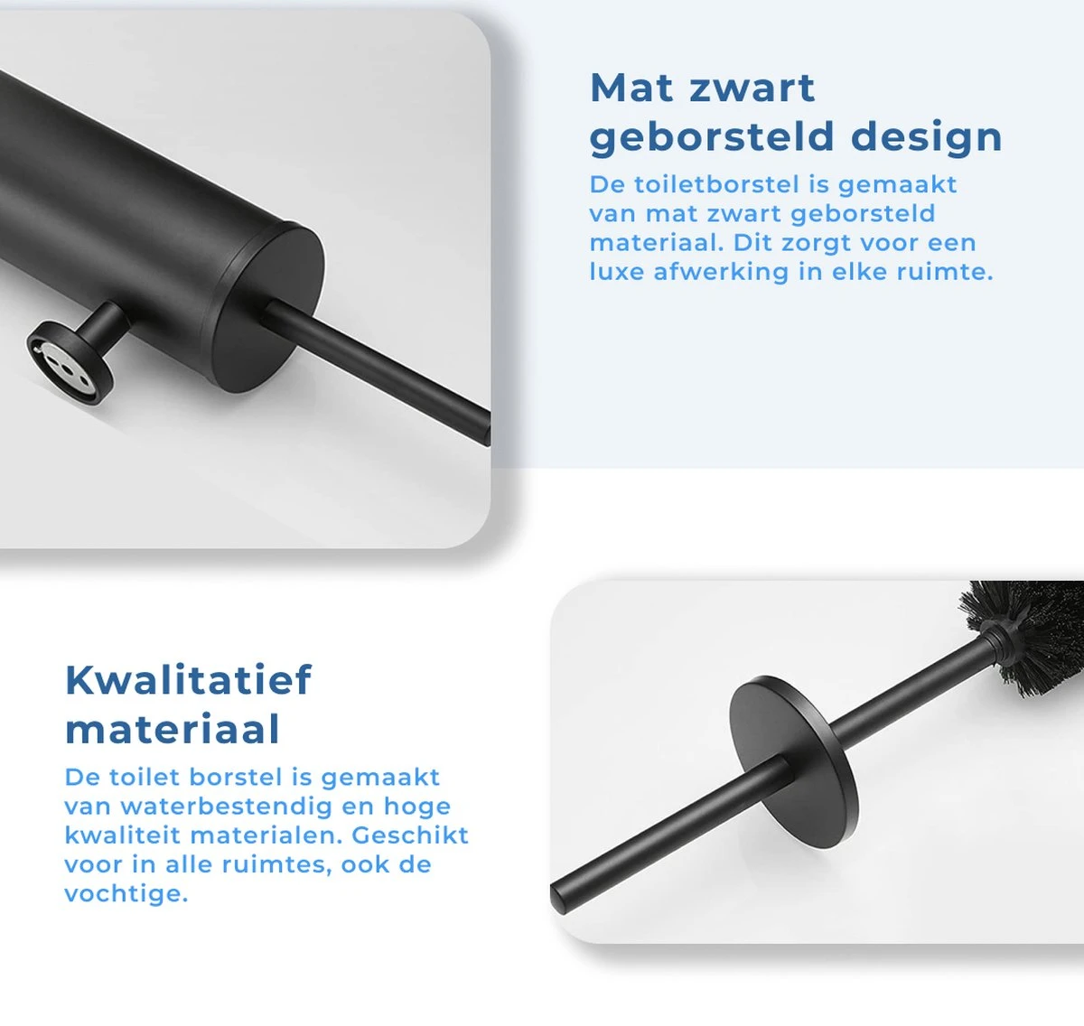 Homefy Toiletborstel Met Houder- Toiletborstel Zwart - Extra Hygiënisch - Inclusief Ophangsysteem - Zwart 5 Homefy Toiletborstel Met Houder- Toiletborstel Zwart - Extra Hygiënisch - Inclusief Ophangsysteem - Zwart - Afbeelding 3